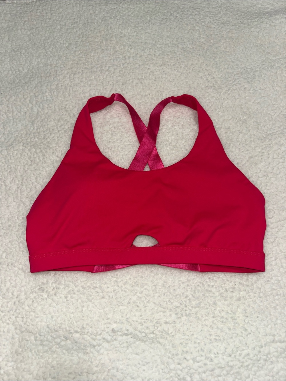 Fabletics Hot Pink Cross-Back Sports Bra with Front Keyhole